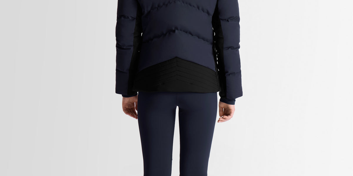 Avery dual-fabric ski jacket in waterproof and water-repellent