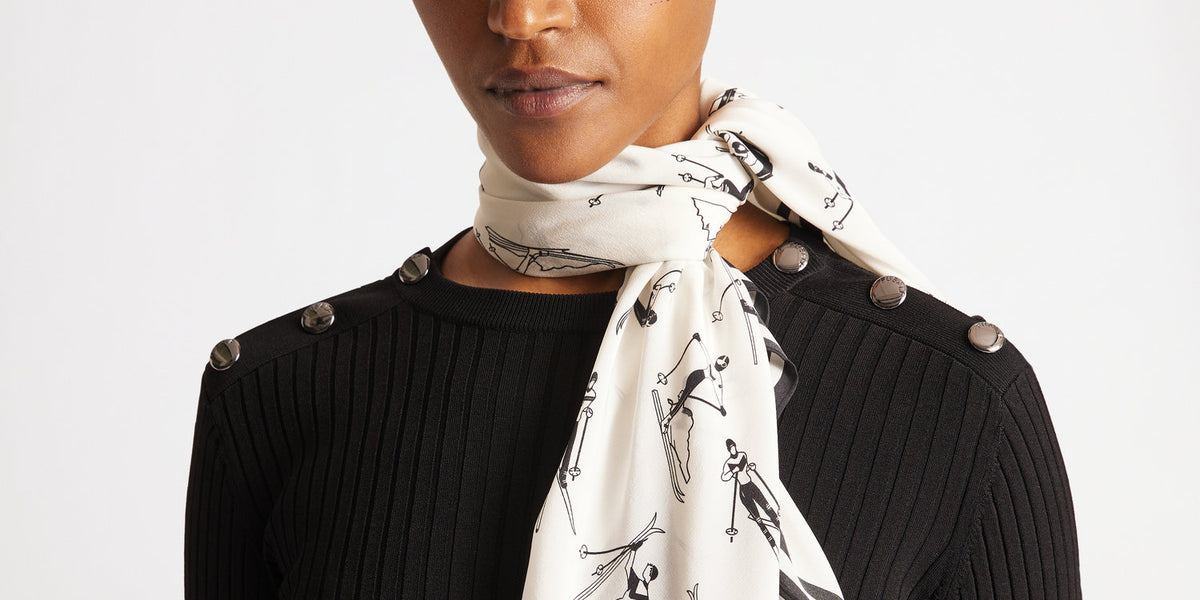 Silk Scarf, white Fusalp