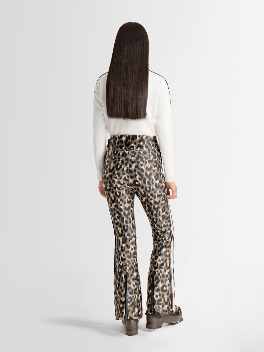 ELANCIA LEOPARD SKI FUSEAU PANTS