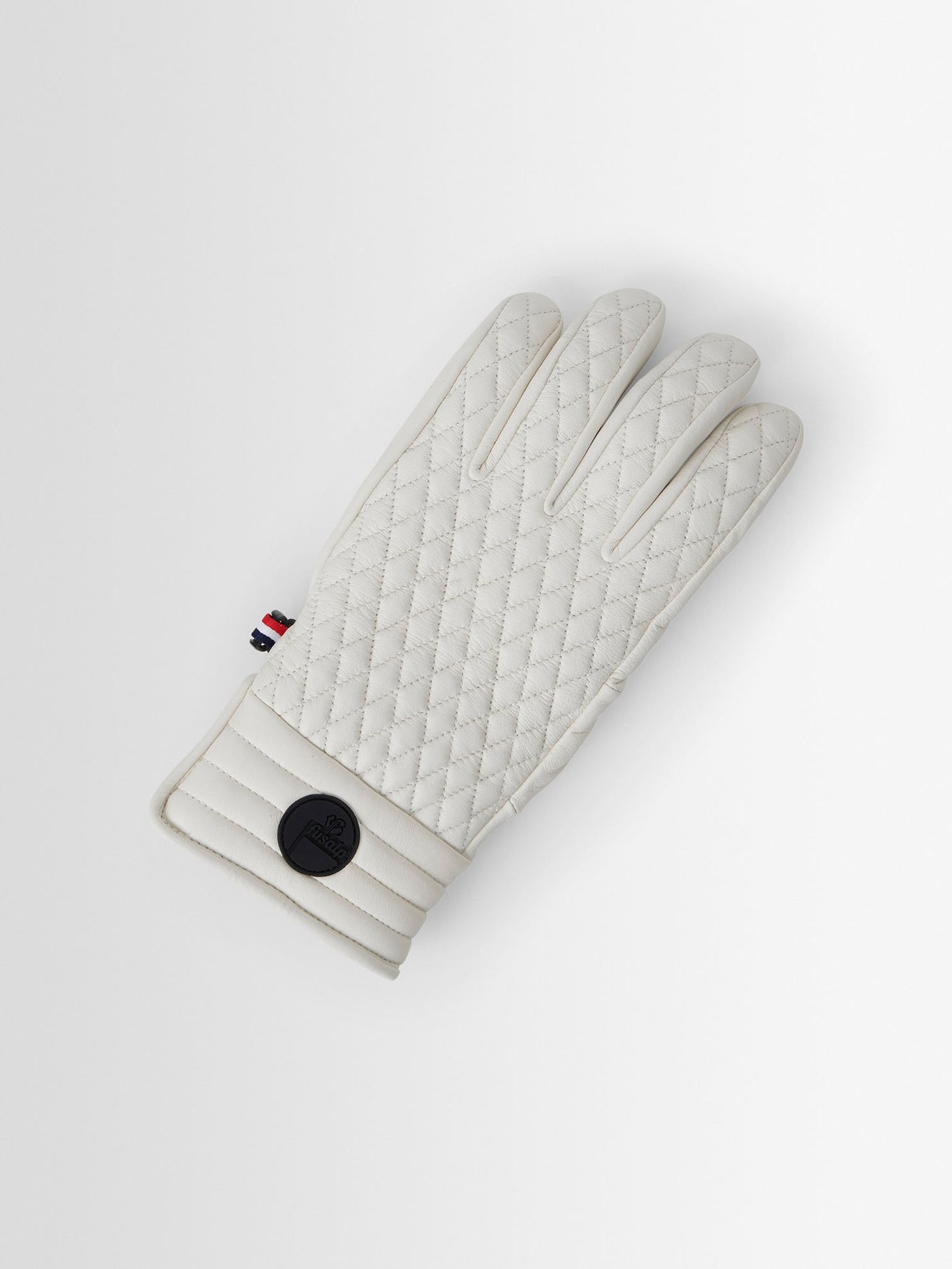 moncler ski handschuhe Athena Leder-Skihandschuhe mit Smok-Rautenmuster