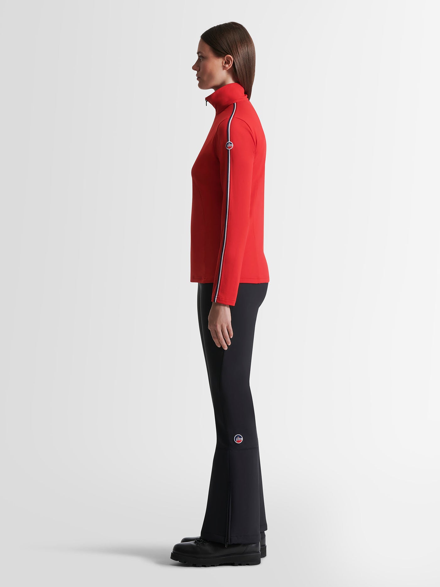Sweat-shirt Crop Femme à Col Montant Et Fermeture éclair, Coupe Sweat-shirt Crop Femme à Col Montant Et Fermeture éclair, Coupe