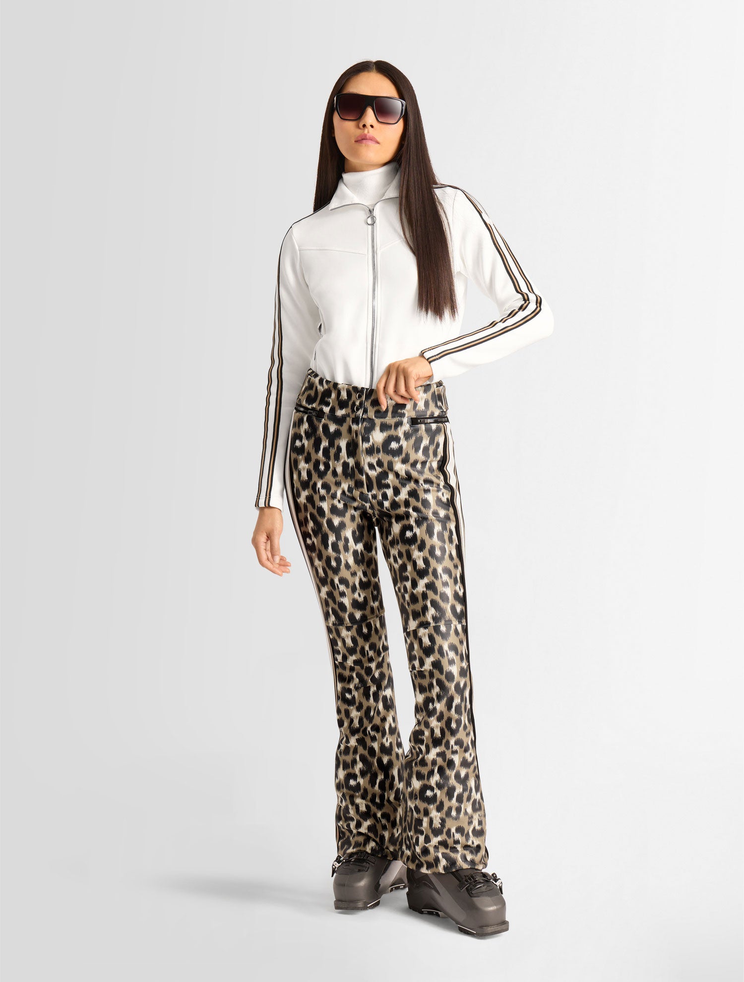 Yellow Elancia Leopard ski pants | Fusalp
