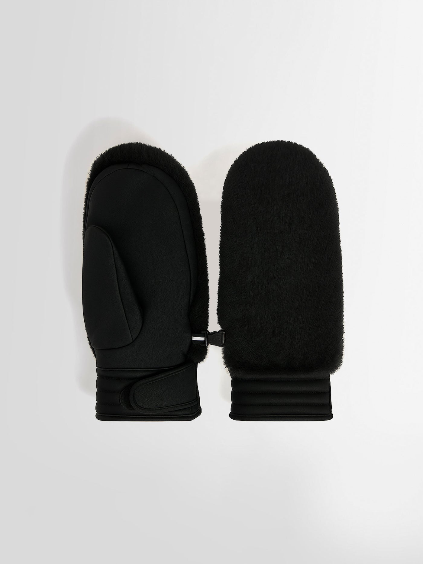 handschuhe mit kunstfell Schwarze Fake Fur Skihandschuhe