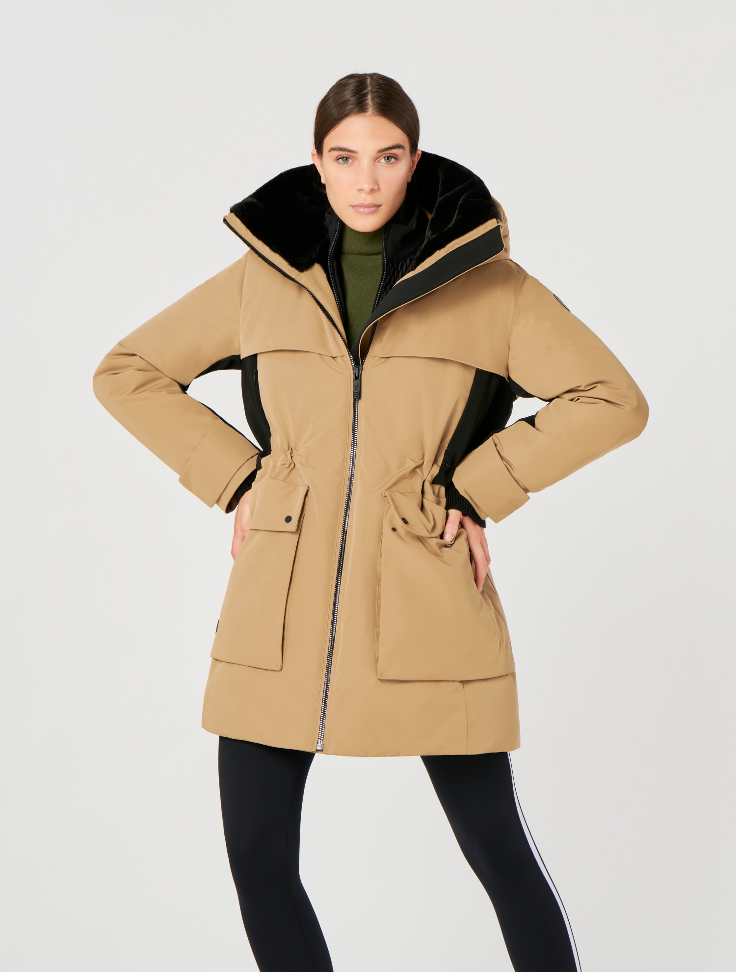 Elisabeth Coat: Stretch coat with belted waist