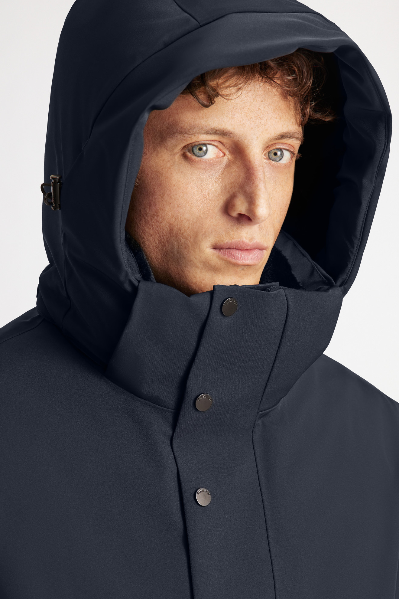 Detachable adjustable hood with synthetic fur lining