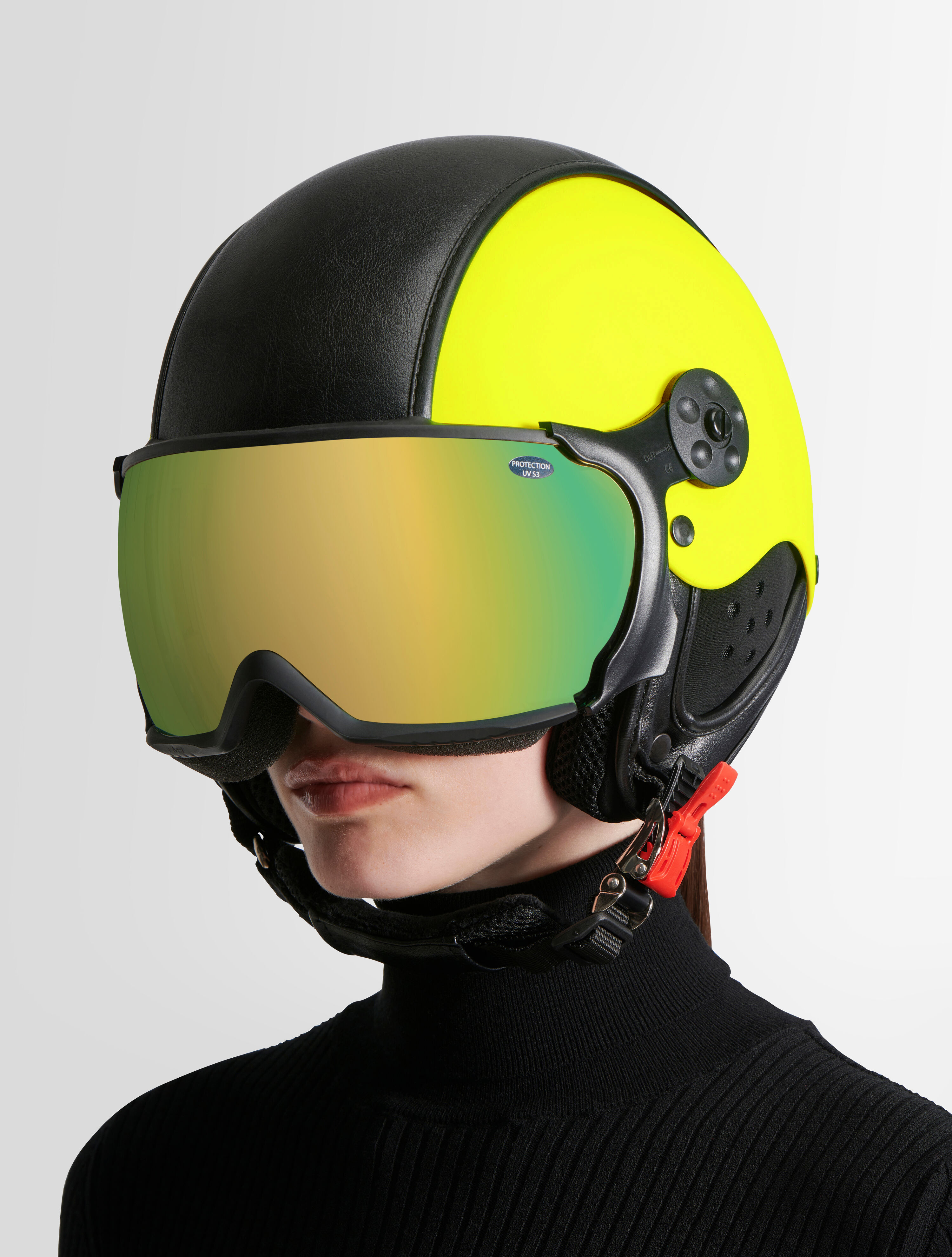 Yellow Firefly visor ski helmet, KASK